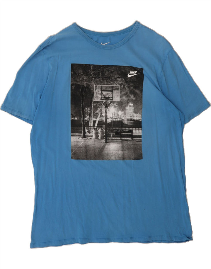NIKE Mens Athletic Cut Graphic T-Shirt Top XL Blue Vintage Nike and Second-Hand Nike from Messina Hembry 