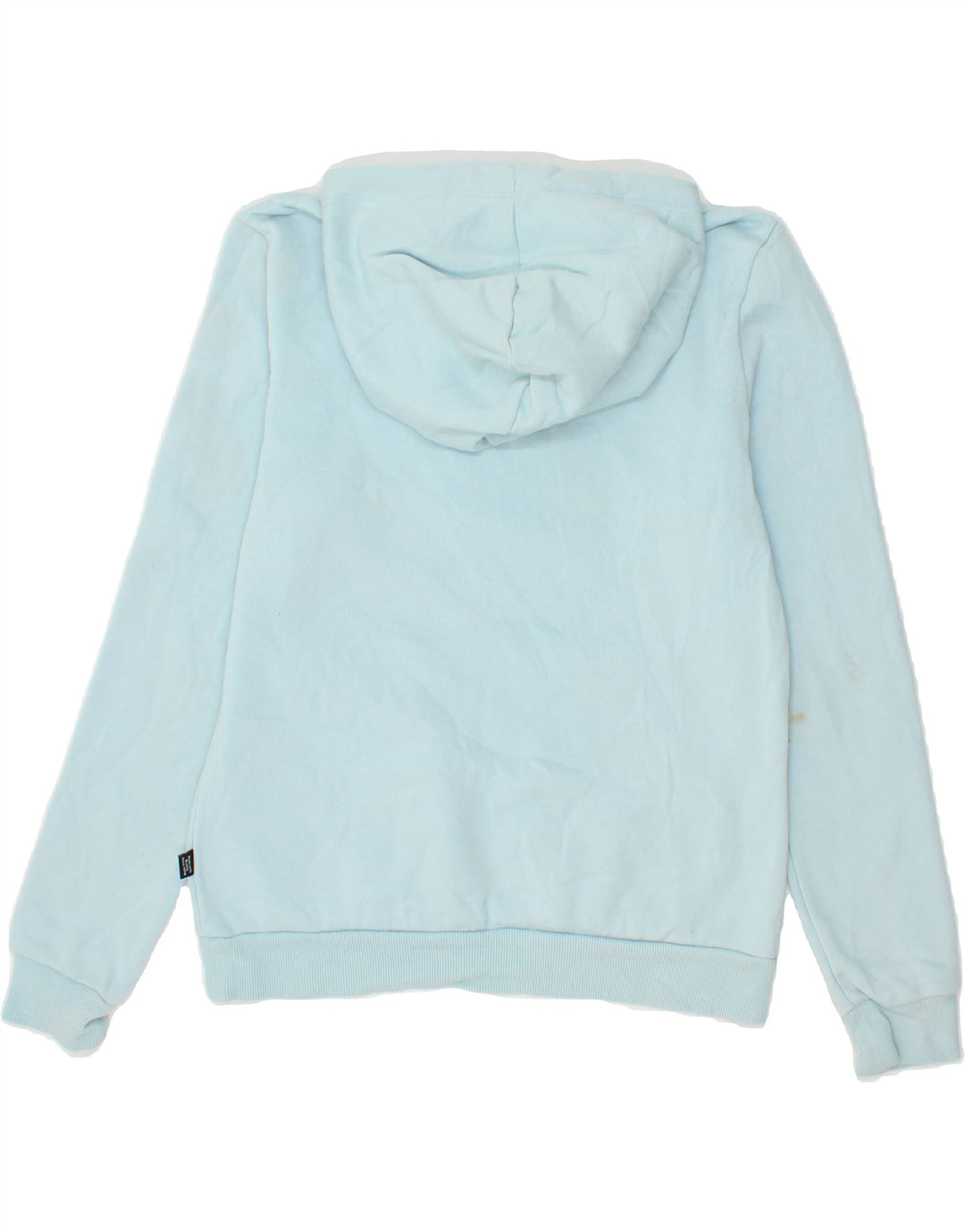 PUMA Womens Graphic Hoodie Jumper UK 12 Medium Blue Cotton Vintage Puma and Second-Hand Puma from Messina Hembry 