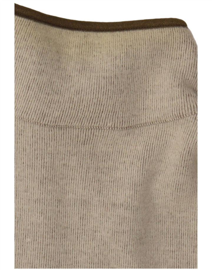 Kappa Herre Zip Neck trøje Sweater Stor Beige Flecked Bomuld
