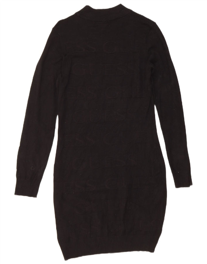 Guess Graphic Jumper Dress til kvinder UK 12 Medium Black Viscose