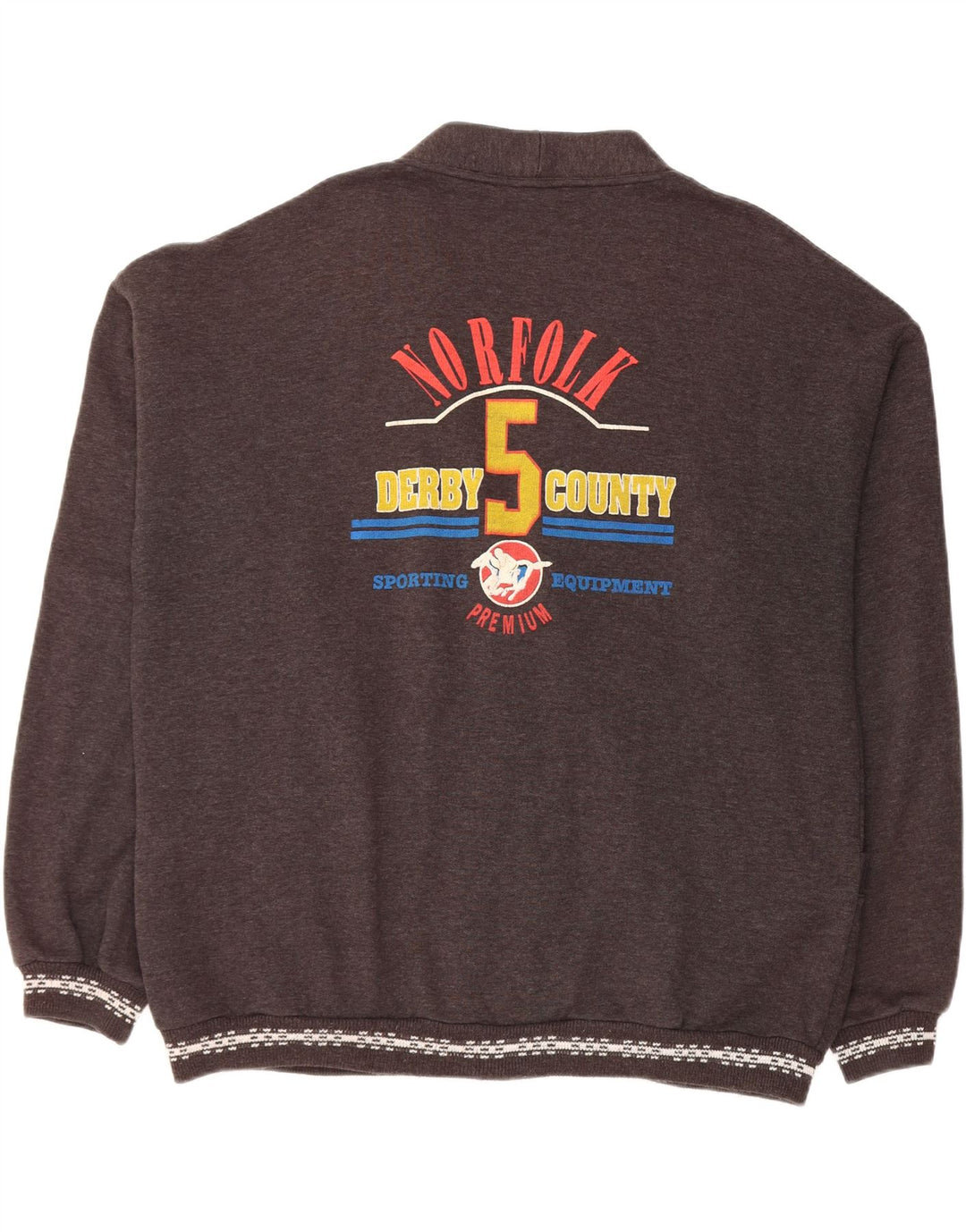 VINTAGE Herre grafisk cardigan sweater 2XL Grå