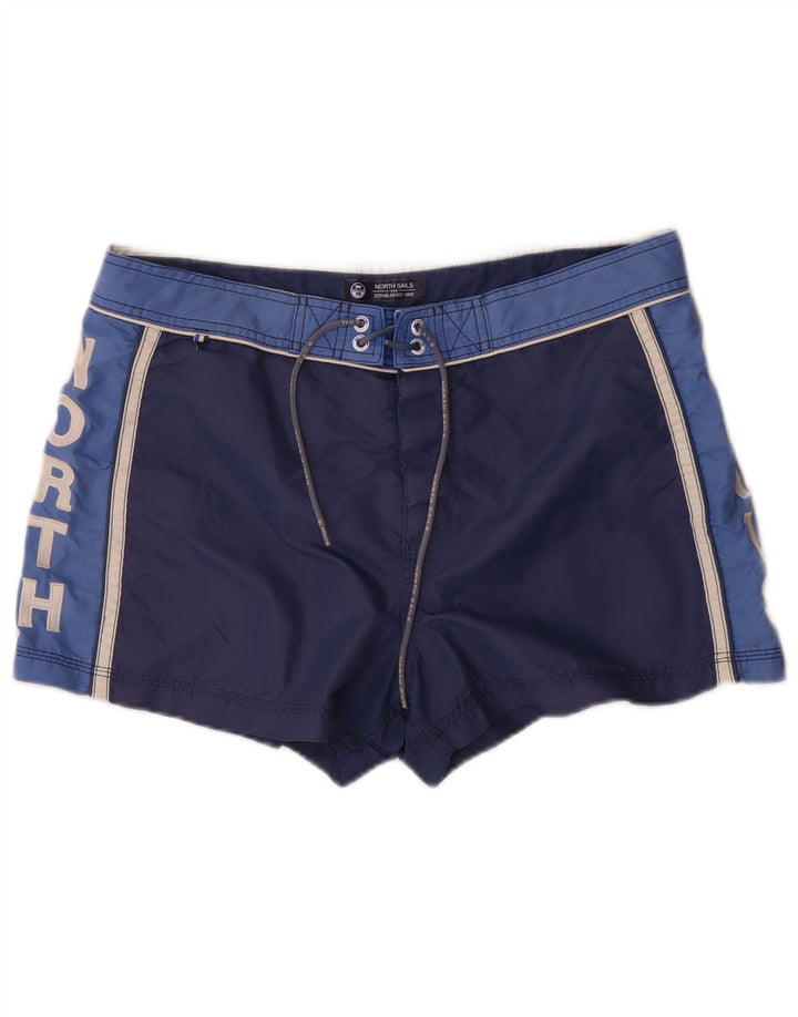 North Sails Herre grafiske svømmeshorts Medium Navy Blue Colourblock Nylon