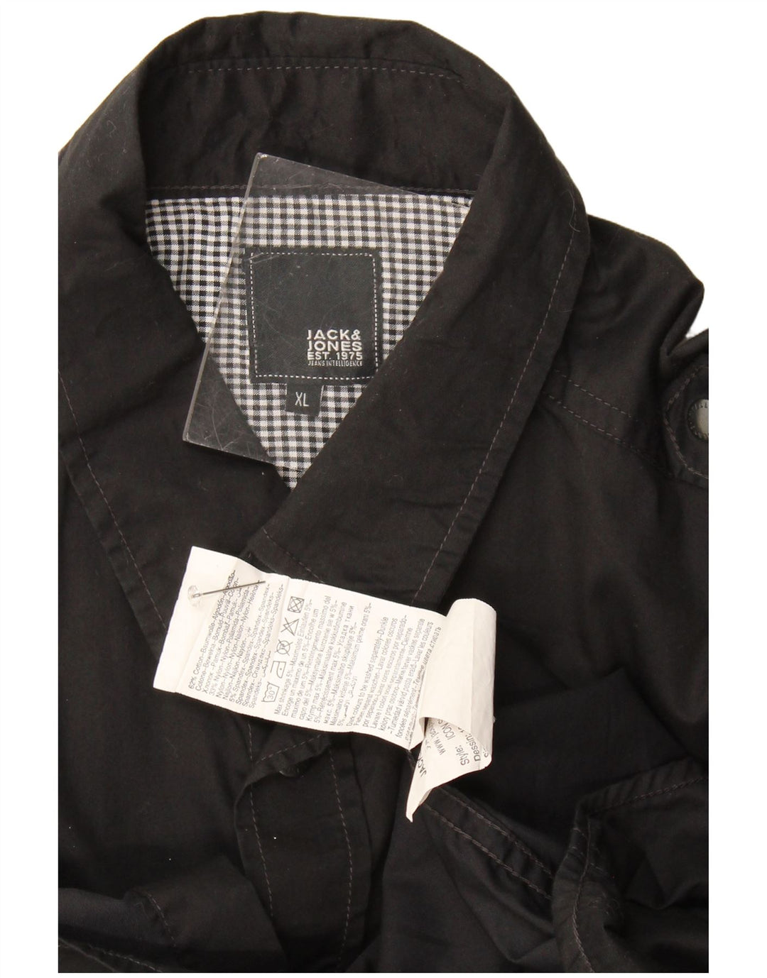 Jack & Jones Herre grafisk kortærmet skjorte XL sort bomuld