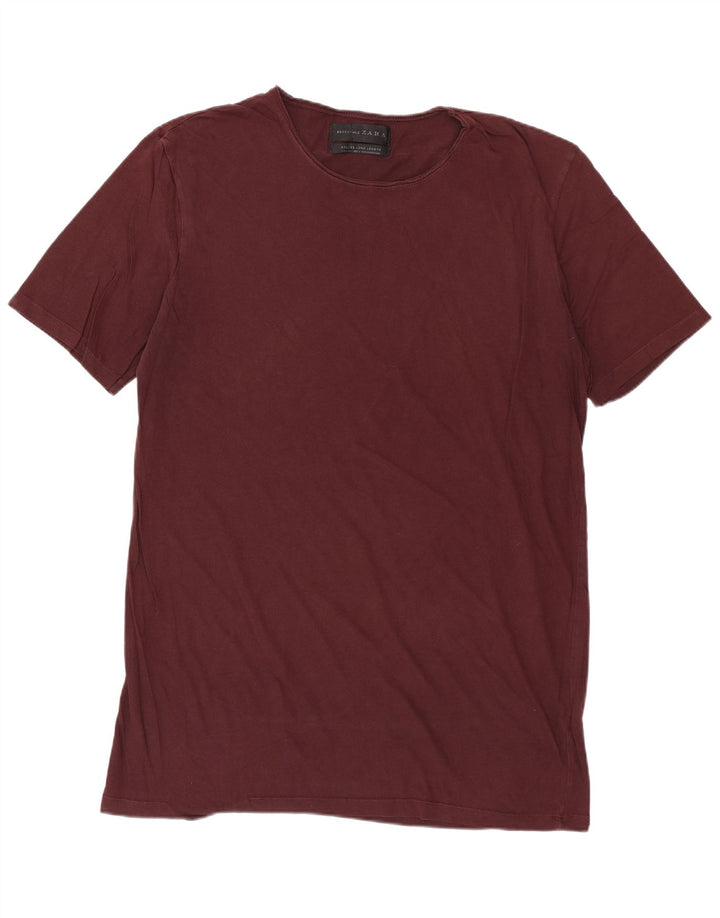 ZARA Lang T-shirt til mænd, stor Burgundy