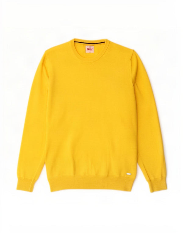 Rifle Herre Crew Neck Jumper Sweater Medium Gul Akryl