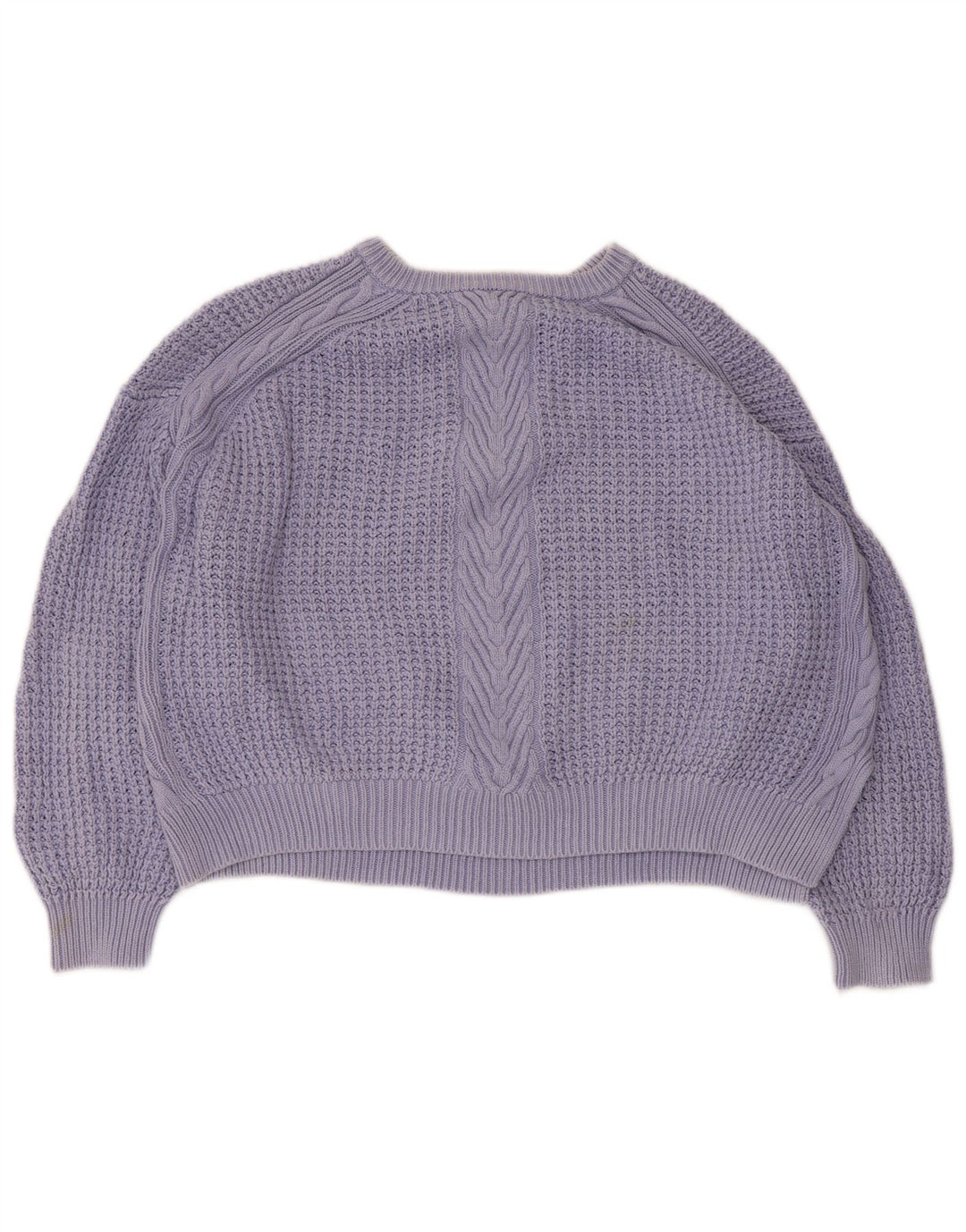 Marks & Spencer Dame Crop Crew Neck Jumper Sweater UK 16 Large Blue