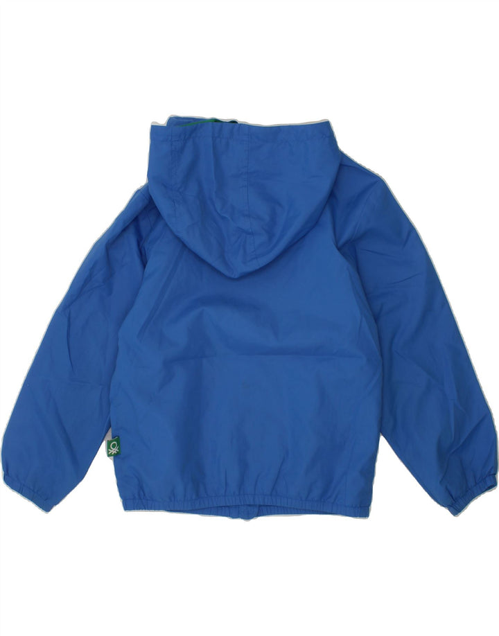 BENETTON Boys Hooded Rain Jacket 3-4 Years Blue Vintage Benetton and Second-Hand Benetton from Messina Hembry 