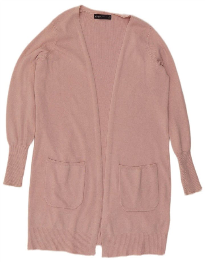 Marks & Spencer Dame Oversized Longline Cardigan Sweater UK 6 XS Pink