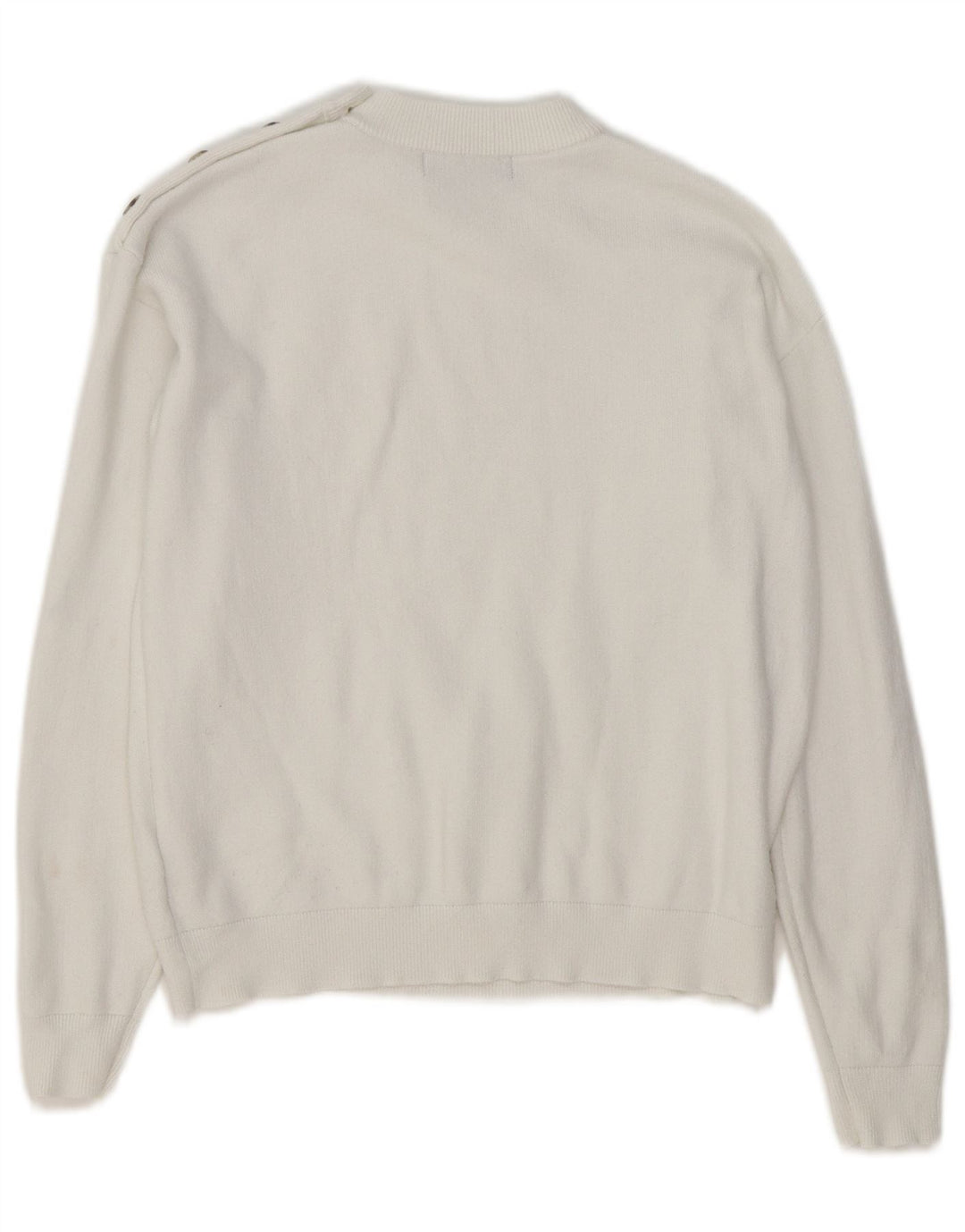 Marks & Spencer Dame sweater med rund hals DK 10 Small White Viscose