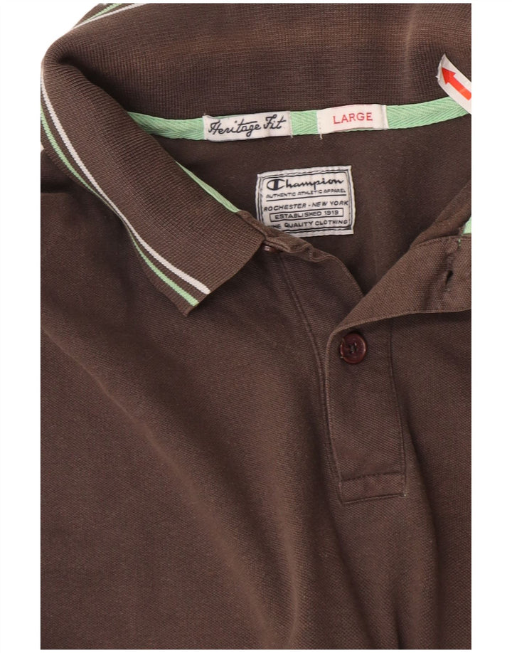 Champion Heritage Fit Polo Shirt Large Grå