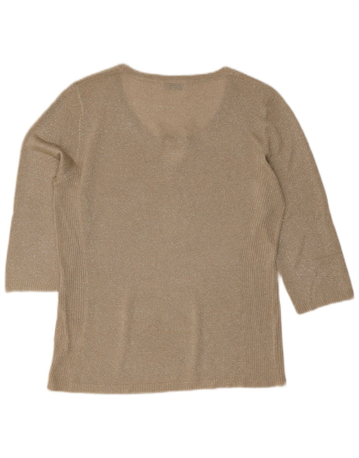 Perte by Krizia Dame Top 3/4 ærmer UK 12 Medium Beige