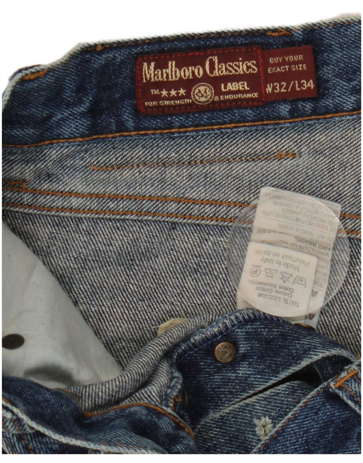 Marlboro Classics Straight Jeans til mænd W32 L34 Blå Bomuld