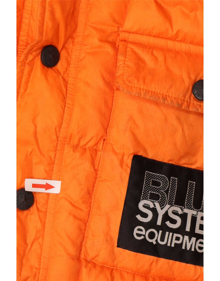 Vintage polstret herrejakke UK 16 Large Orange Nylon