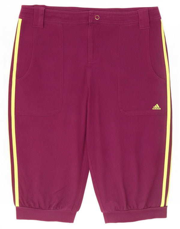 Adidas Dame Bermuda Shorts UK 16 Large W32 Purple Bomuld