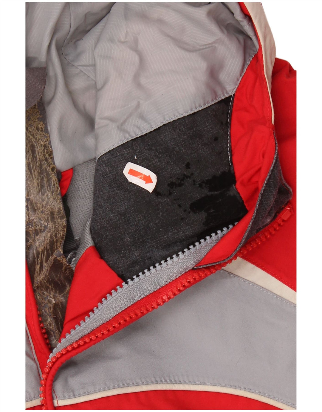 NIKE Dame Storm-Fit Windbreaker Jacket UK 14 Medium Red Colourblock