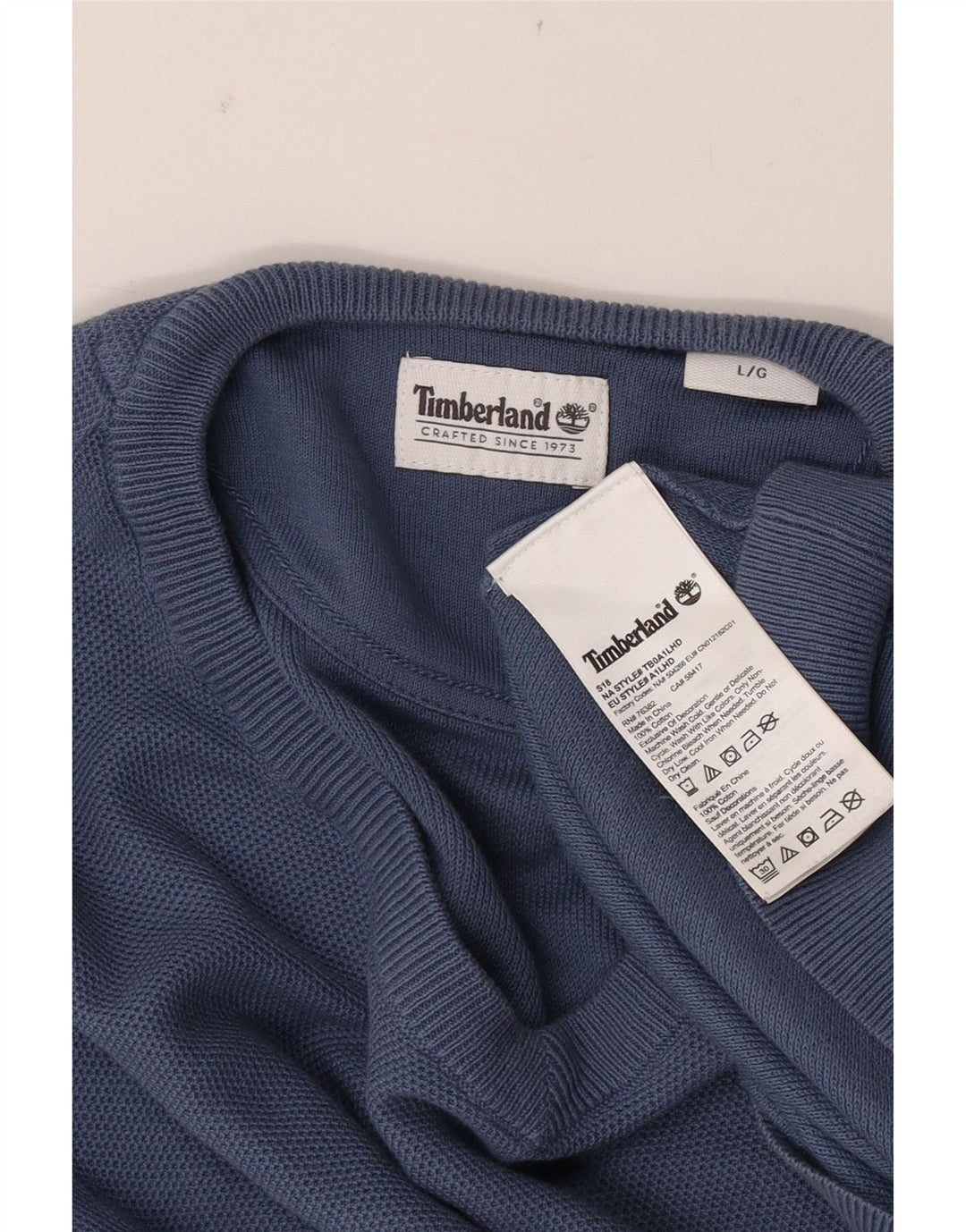 Timberland Herre V-hals sweater Stor blå bomuld
