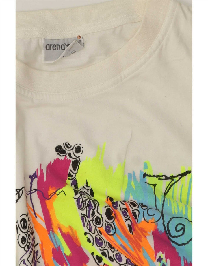 Arena Herre Grafisk T-Shirt Top Stor Hvid Bomuld