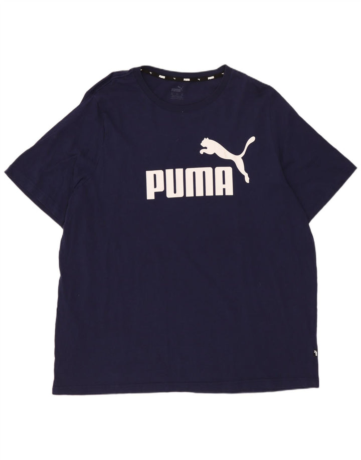 PUMA Grafisk T-shirt top til mænd 2XL marineblå
