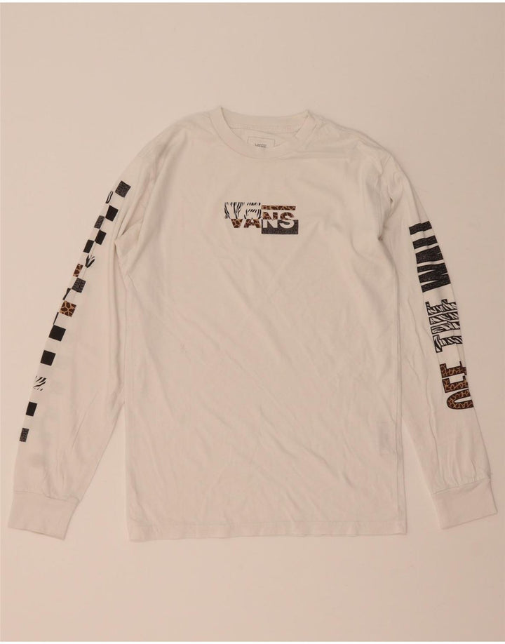 VANS Herre Classic Fit Grafisk Top Langærmet Lille Hvid Bomuld