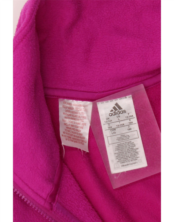 ADIDAS Grafisk sweatshirt med lynlås til piger 13-14 år Pink Polyester