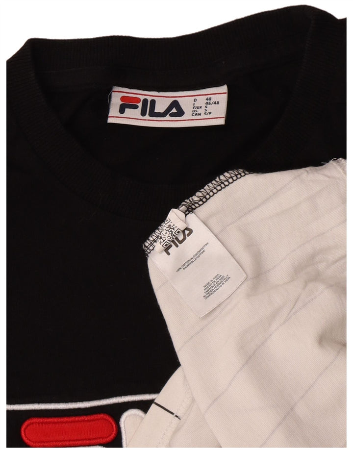 FILA Herre grafisk T-shirt Top Lille Sort Colourblock Bomuld