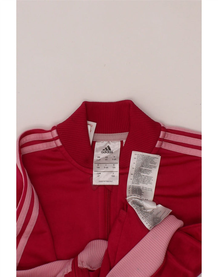 ADIDAS Pigetræningsdragt Topjakke 3-4 År Pink Polyester