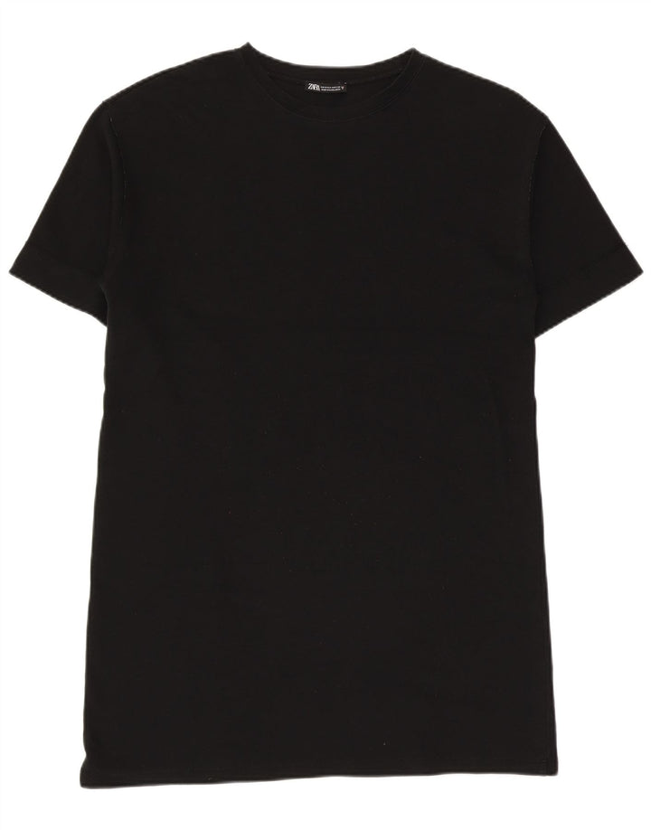 Zara Dame T-Shirt Kjole UK 14 Medium Sort