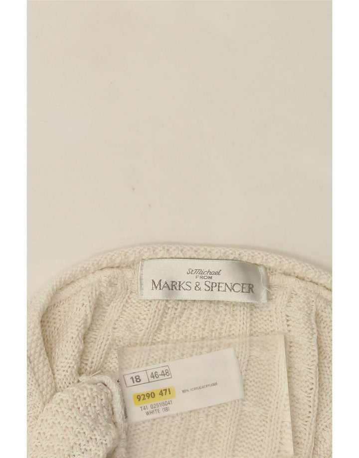 Marks & Spencer Dame oversized cardigan sweater UK 18 XL Hvid
