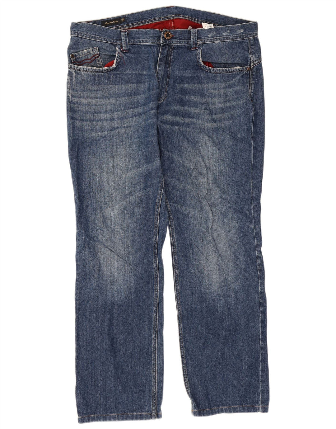 Massimo Dutti Herre Straight Jeans EU 48 XL W38 L29 Blå Bomuld