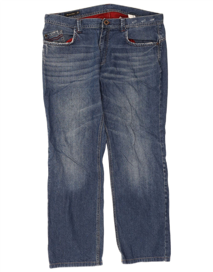 Massimo Dutti Herre Straight Jeans EU 48 XL W38 L29 Blå Bomuld