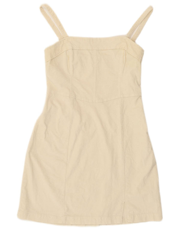 Hollister Womens Corduroy Sundress UK 12 Medium Off White Bomuld