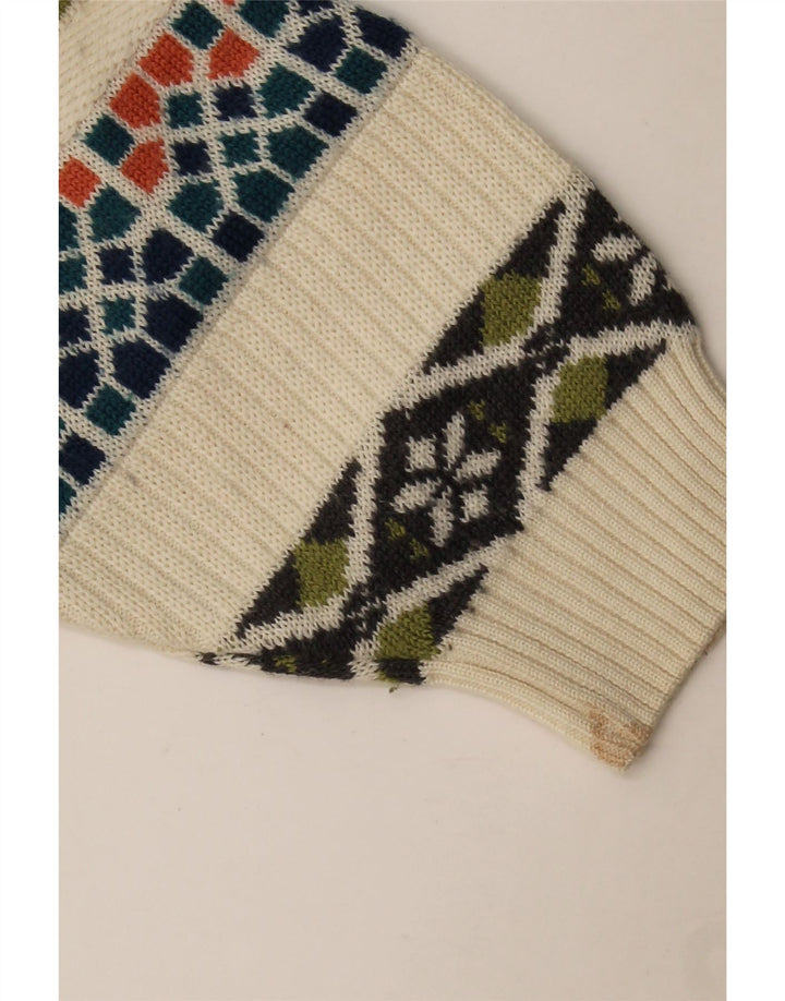 Hvide Sejl Herre Crew Neck Jumper Sweater Stor Beige Geometrisk