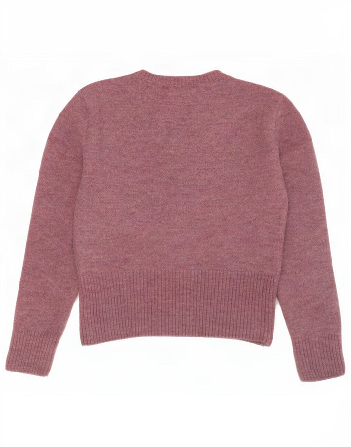 Zara Dame Boat Neck Jumper Sweater UK 12 Medium Pink Nylon