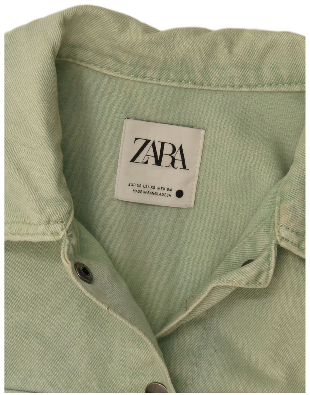 Zara Dame Oversized denimjakke UK 6 XS Grøn
