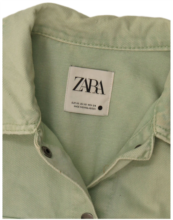 Zara Dame Oversized denimjakke UK 6 XS Grøn