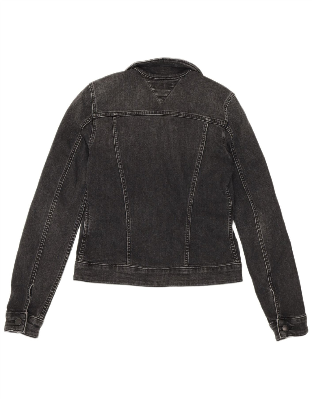 Tommy Hilfiger Dame Crop Denim Jacket US 6 Medium Grey Bomuld