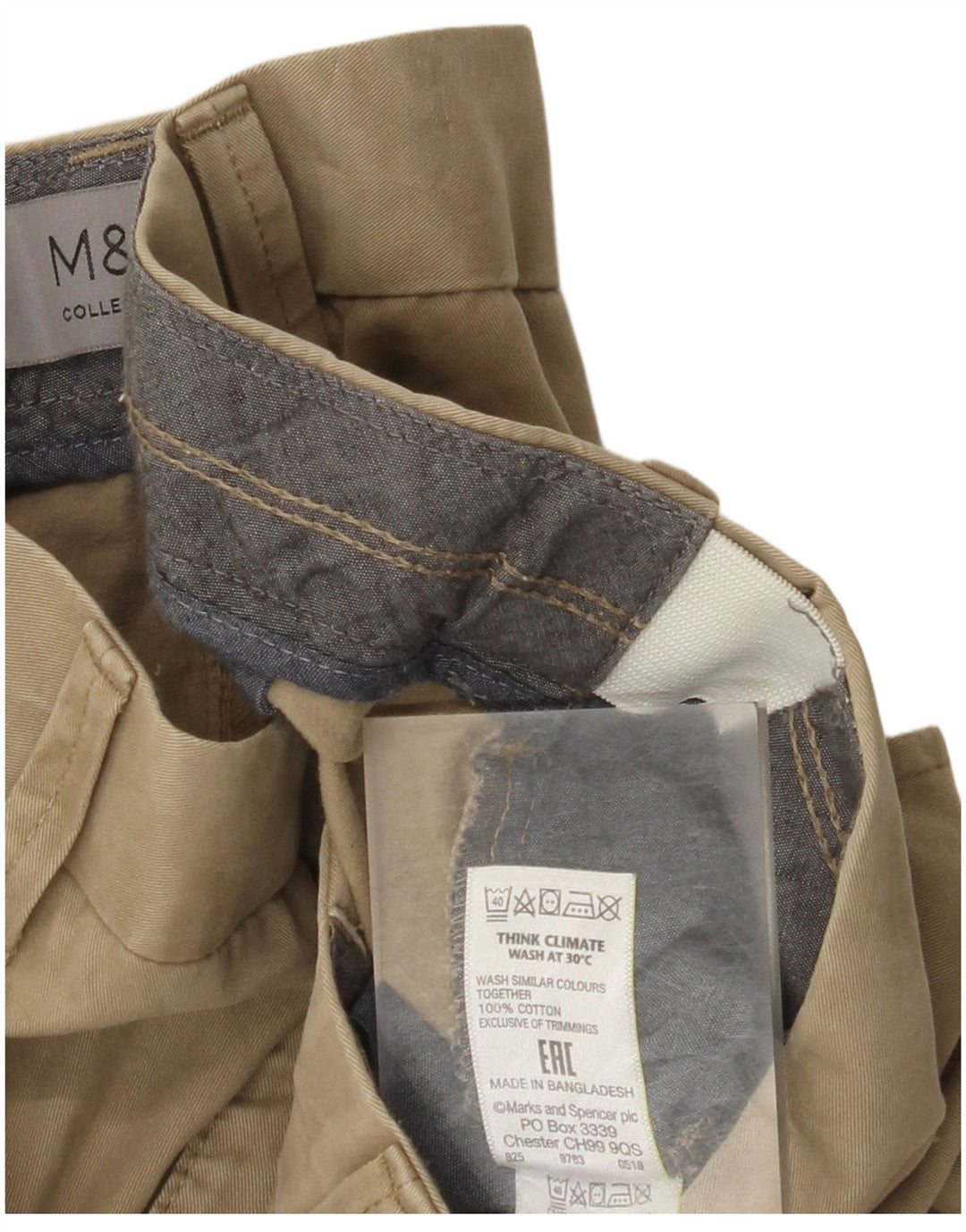 Marks & Spencer Herre Chino Shorts W44 2XL Beige Bomuld