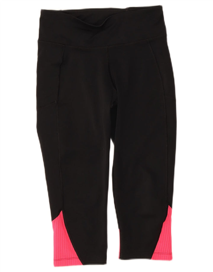 Under Armour Dame Capri Leggings UK 8 Small Black Colourblock