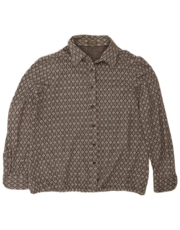 Camber Dame Flanelskjorte UK 16 Stor Brun Geometrisk