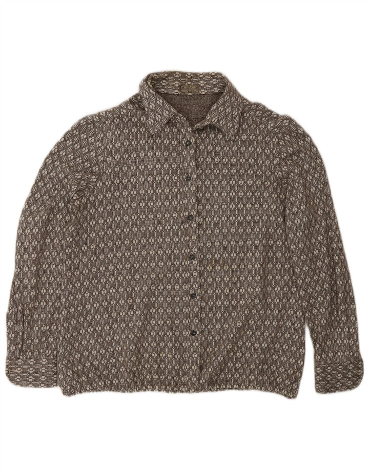 Camber Dame Flanelskjorte UK 16 Stor Brun Geometrisk