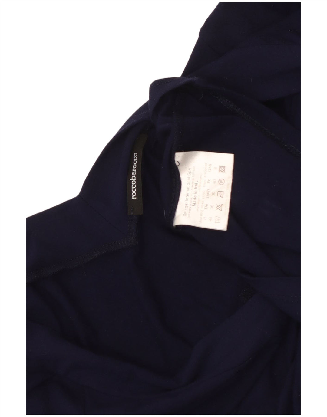 ROCCOBAROCCO Dame Crop Top Langærmet US 8 Medium Navy Blue Viscose