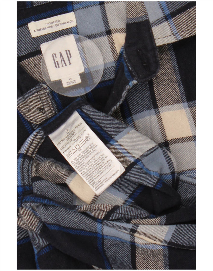 Gap Herre Flanelskjorte XS Blå Plaid Bomuld