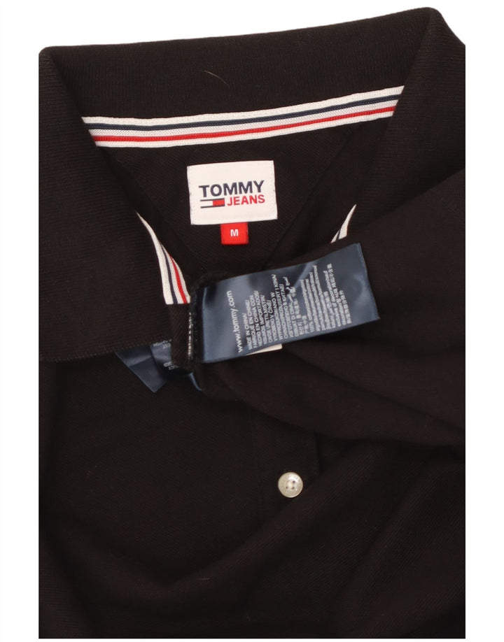 TOMMY HILFIGER Dame poloshirt UK 14 Medium Sort Bomuld