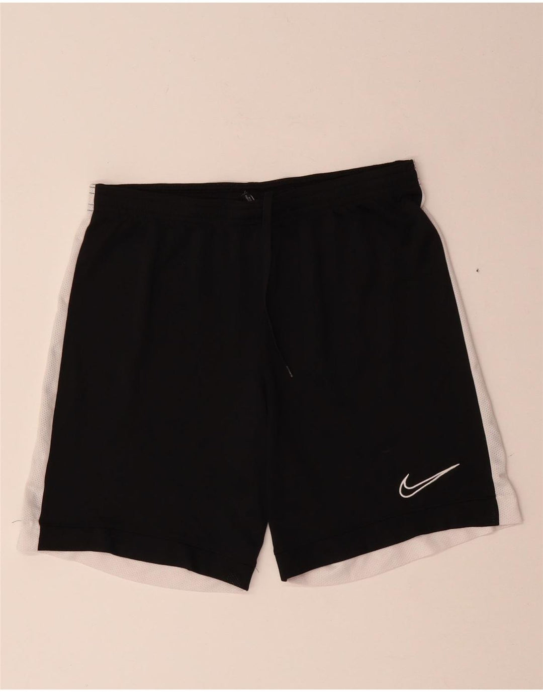 Nike Dame Dri Fit sportsshorts UK 14 Medium Sort Colourblock Polyester
