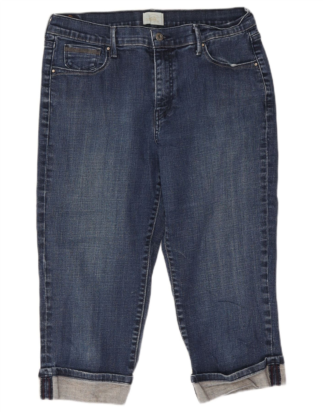 LEVI'S Dame Capri Jeans US 12 Large W32 L19 Marineblå Bomuld