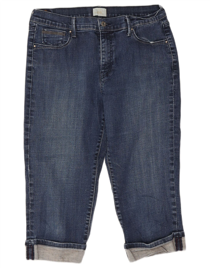 LEVI'S Dame Capri Jeans US 12 Large W32 L19 Marineblå Bomuld