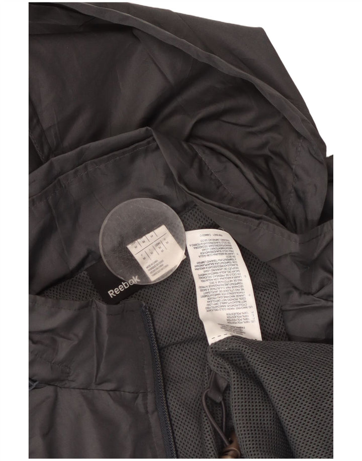 REEBOK Regnjakke med hætte til mænd UK 38 Medium Grey Colourblock Polyester
