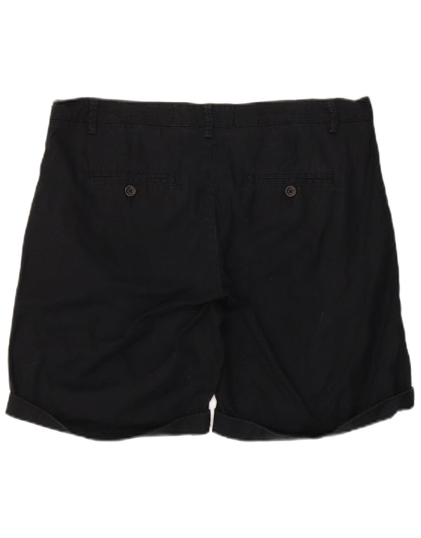 BENETTON Chino Shorts til kvinder UK 14 Large W36 Black Bomuld