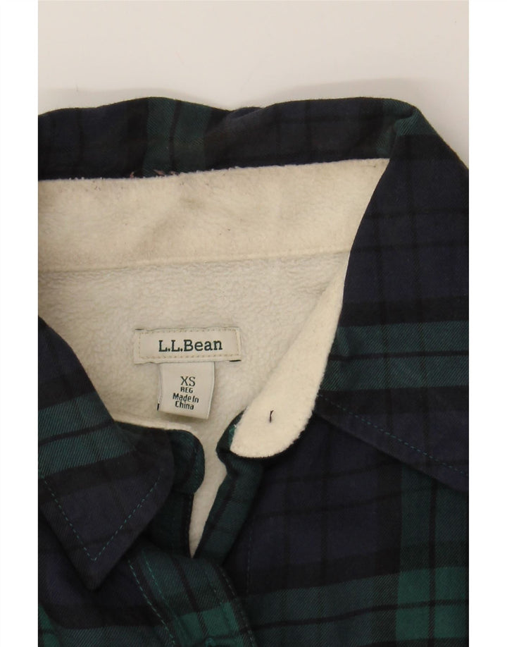 L.L.BEAN Womens Oversized Flannel Shirt UK 6 XS Navy Blue Check Vintage L.L.Bean and Second-Hand L.L.Bean from Messina Hembry 