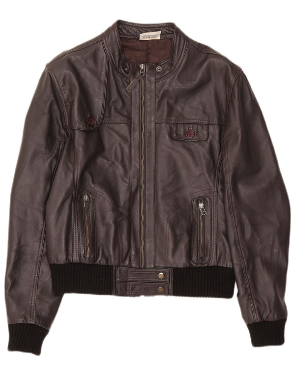 I Extenso Womens Bomber Læderjakke UK 18 XL Brun